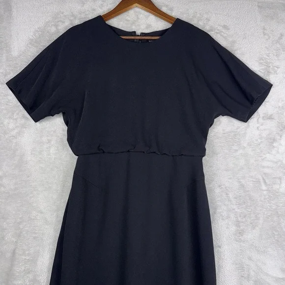 Banana Republic Little Black Blouson Mini Dress Women's‎ 6 Professional Chic - Picture 2 of 12